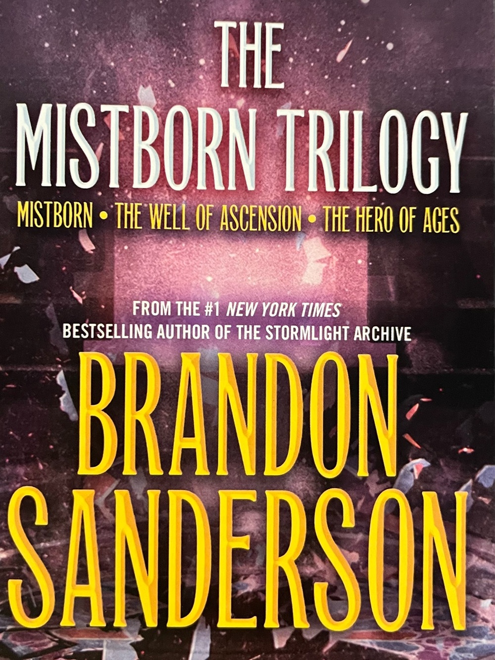 The Mistborn Trilogy by Brandon Sanderson - Purple & Yellow Cover